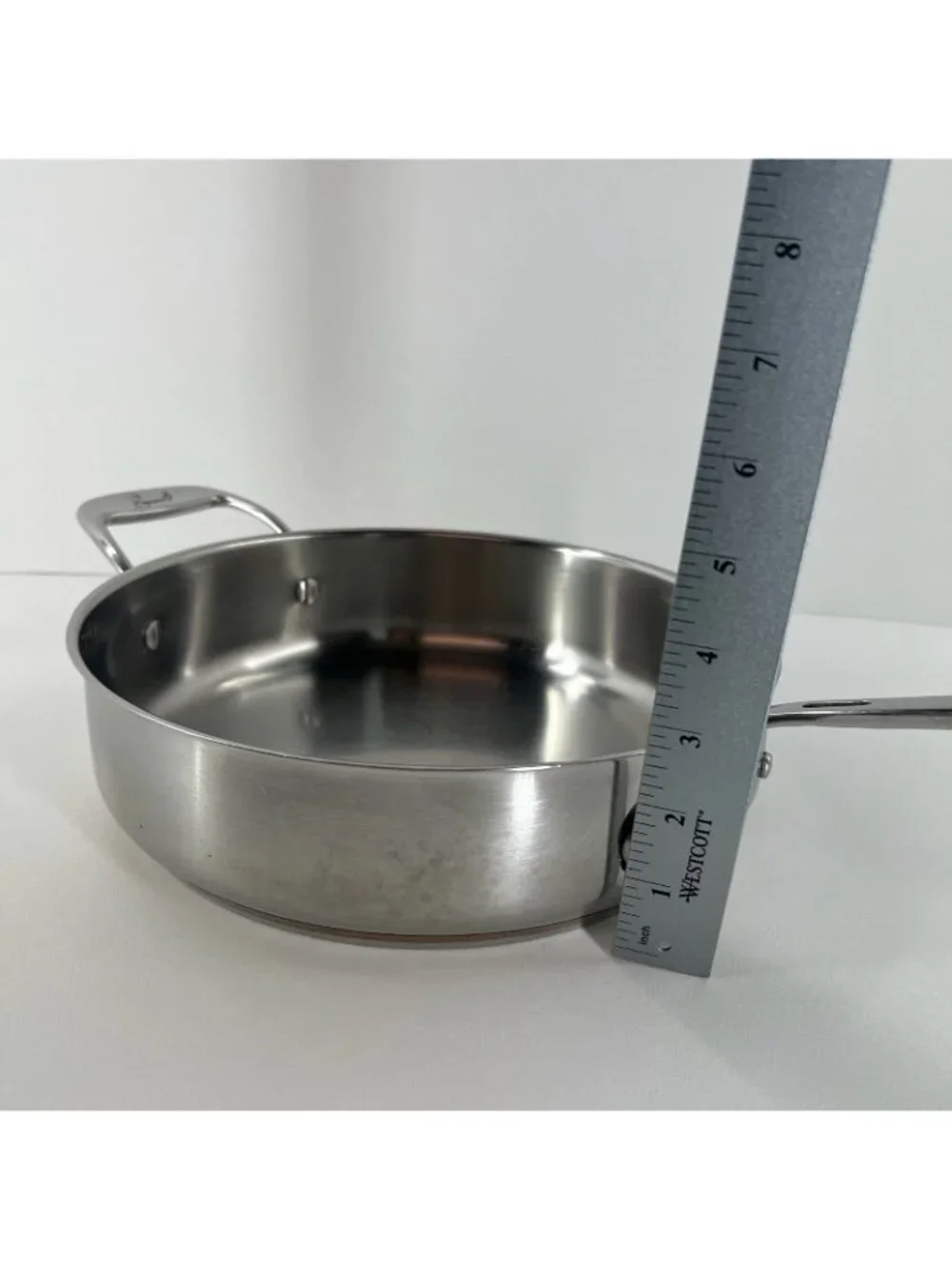 Emeril 3qt Sauté Pan Stainless Steel Copper Band Skillet Helper Handle 10.5 Inch